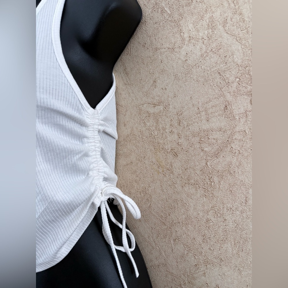Timing White One-Shoulder Ribbed Top - Picture 4 of 7